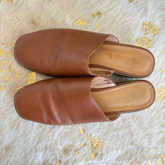 Madewell Shoes - Madewell The Mindy Lugsole Brown Leather Mules Size 8.5